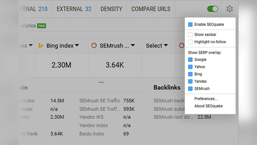 Seoquake Configuration