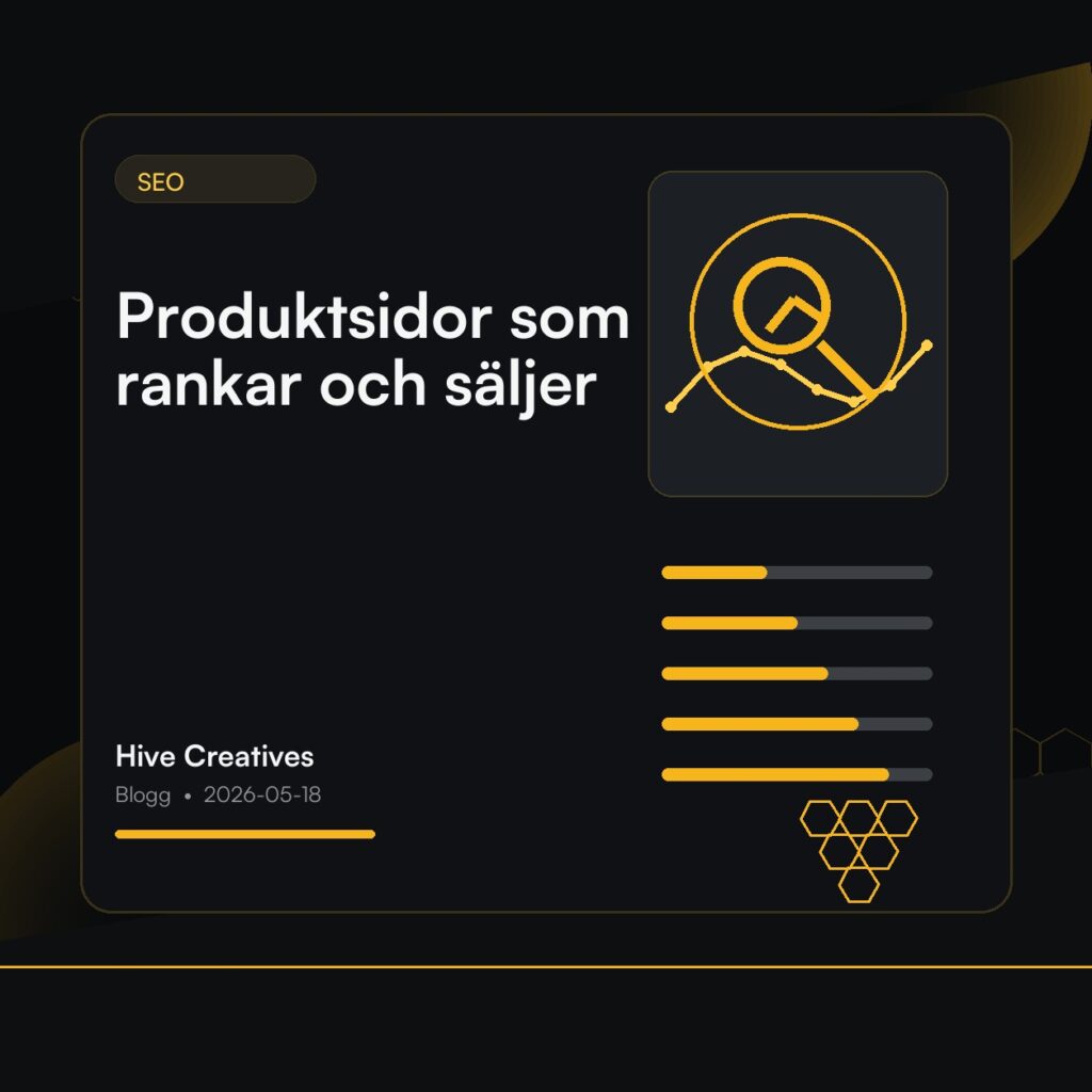 Produktsidor som rankar och säljer